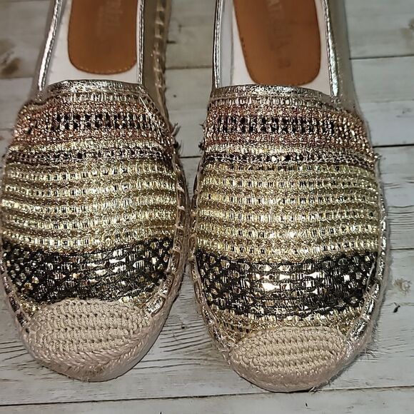 NEW Patrizia by Spring Step Austral Gold Metallic Espadrilles Shoes 38‎ US 7.5-8 - Picture 8 of 10